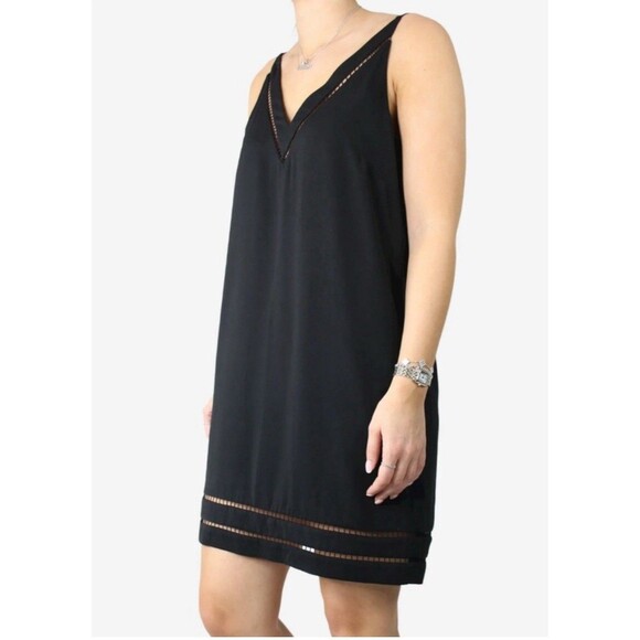 Zimmermann Ladder Size 4 Spaghetti Strap V Neck Dress Black - Picture 4 of 14